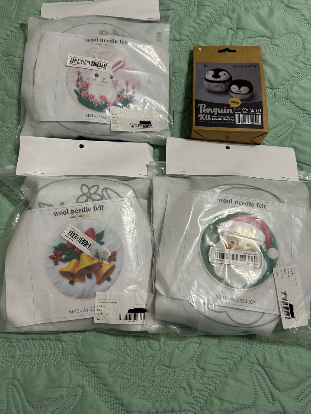 NWT Wool Needle Felt Penguin & Holiday Kits -